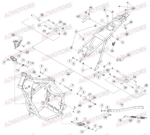 Accessoires Du Chassis AZMOTORS PiÃ¨ces Beta RR 50 MOTARD SPORT - 2015
