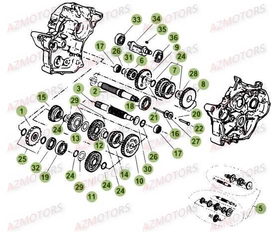 Boite A Vitesses AZMOTORS PiÃ¨ces Beta RR 50 MOTARD SPORT - 2015