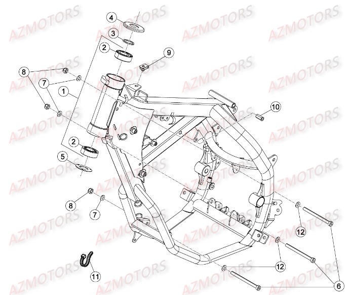 Chassis AZMOTORS PiÃ¨ces Beta RR 50 MOTARD SPORT - 2015