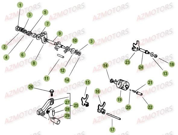 Commande Boite A Vitesses AZMOTORS PiÃ¨ces Beta RR 50 MOTARD SPORT - 2015