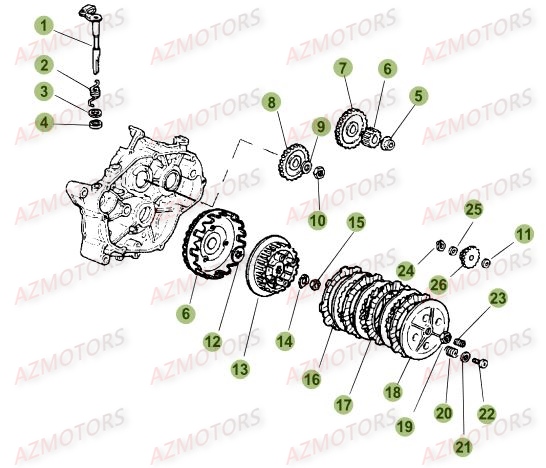 Embrayage AZMOTORS PiÃ¨ces Beta RR 50 MOTARD SPORT - 2015
