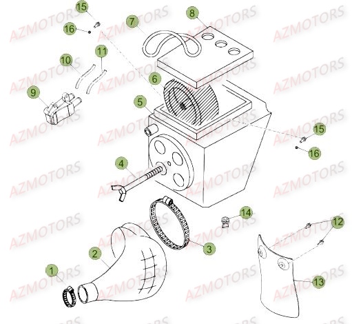 Filtre A Air AZMOTORS PiÃ¨ces Beta RR 50 MOTARD SPORT - 2015