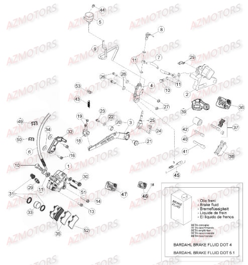 Freins AZMOTORS PiÃ¨ces Beta RR 50 MOTARD SPORT - 2015
