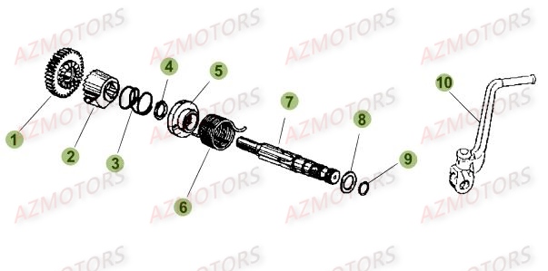 Kick Starter AZMOTORS PiÃ¨ces Beta RR 50 MOTARD SPORT - 2015