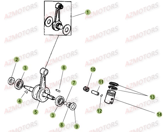 Vilebrequin AZMOTORS PiÃ¨ces Beta RR 50 MOTARD SPORT - 2015