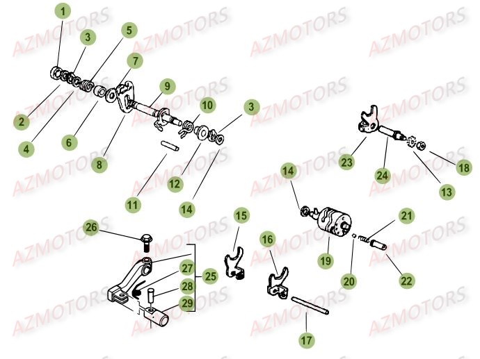 Commande Boite A Vitesses AZMOTORS PiÃ¨ces Beta RR 50 MOTARD SPORT - 2016