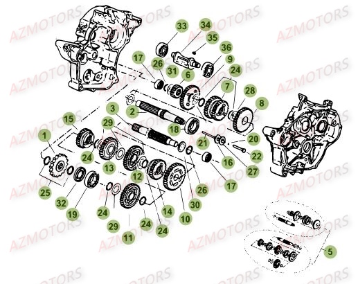 Boite A Vitesses AZMOTORS PiÃ¨ces Beta RR 50 MOTARD SPORT - 2017