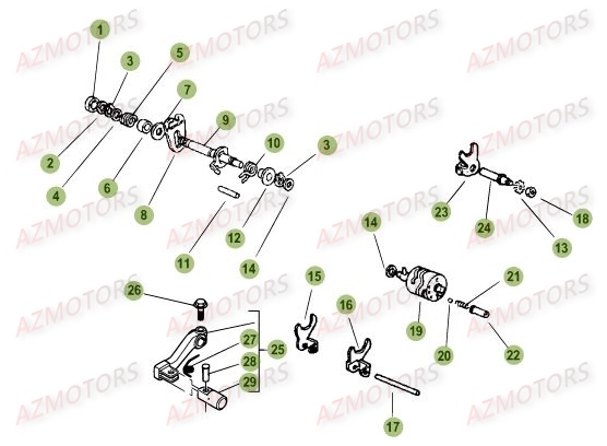 Commande Boite A Vitesses AZMOTORS PiÃ¨ces Beta RR 50 MOTARD SPORT - 2017