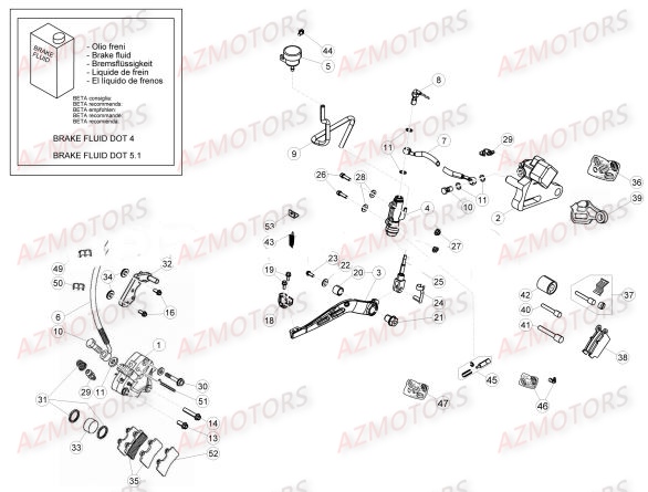 Freins AZMOTORS PiÃ¨ces Beta RR 50 MOTARD SPORT - 2017