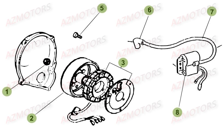 Allumage AZMOTORS PiÃ¨ces Beta 50 Motard STANDARD - 2016
