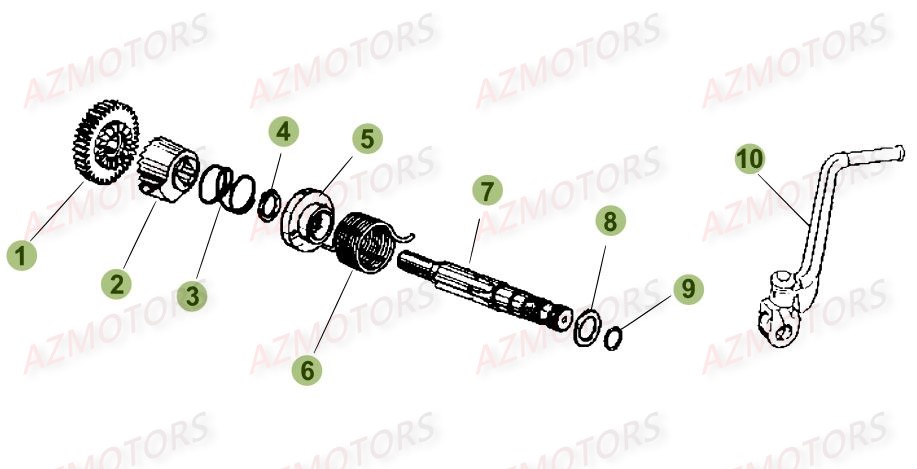 Kick Starter AZMOTORS PiÃ¨ces Beta 50 Motard STANDARD - 2016