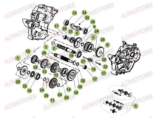 Boite A Vitesses AZMOTORS PiÃ¨ces Beta 50 RR Motard STANDARD - 2017