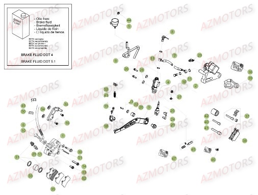 Freins AZMOTORS PiÃ¨ces Beta 50 RR Motard STANDARD - 2017