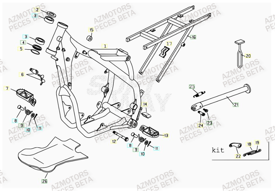 Accessoires Du Chassis AZMOTORS PiÃ¨ces BETA RR 4T 525 - 2007