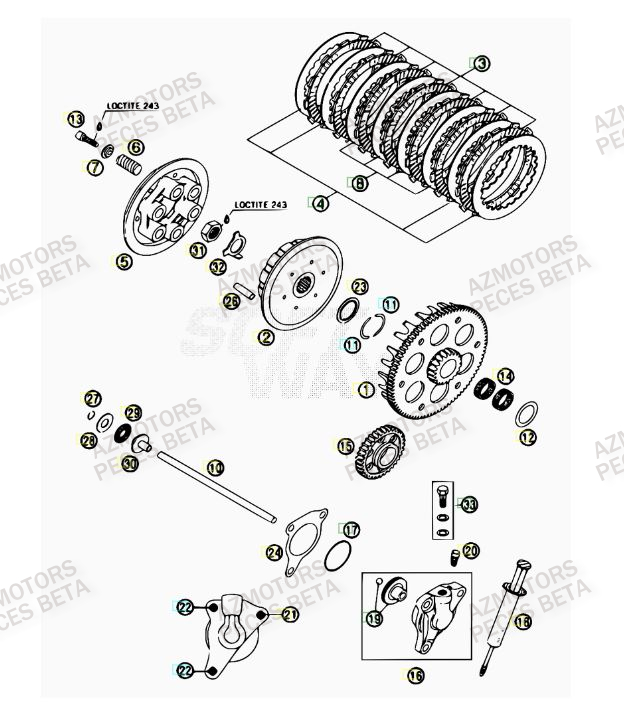 Embrayage AZMOTORS PiÃ¨ces BETA RR 4T 525 - 2007