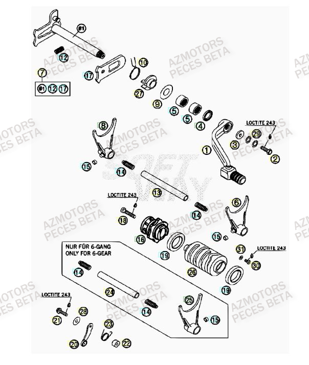 Selecteur De Vitesses AZMOTORS PiÃ¨ces BETA RR 4T 525 - 2007