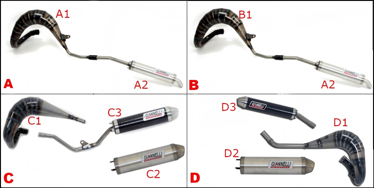 Echappement Giannelli AZMOTORS PIECES ACCESSOIRES ADAPTABLES BETA RR / SM 50 ADAPTABLE
