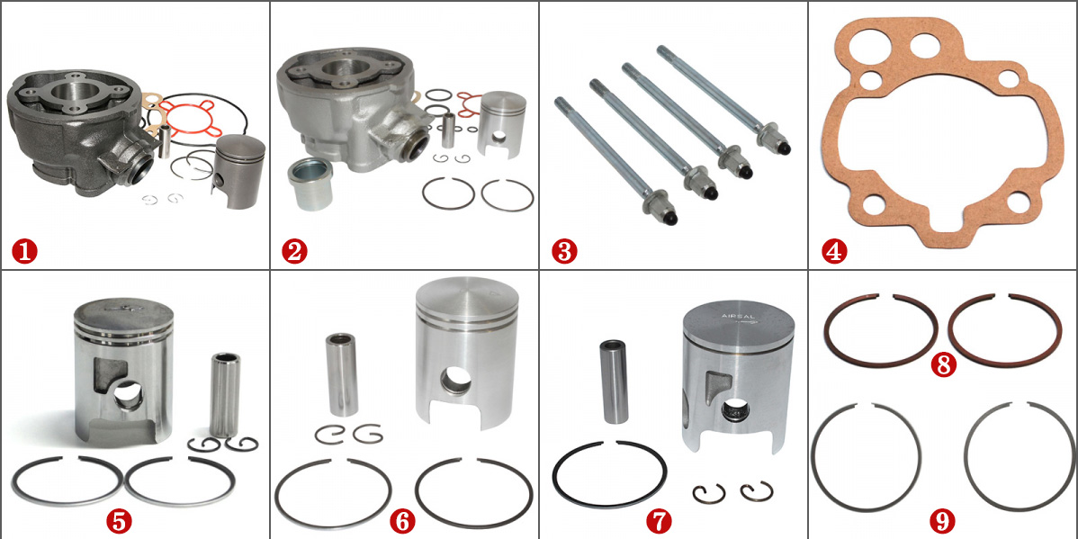 Haut Moteur Cylindre Piston Segment AZMOTORS PIECES ACCESSOIRES ADAPTABLES BETA RR / SM 50 ADAPTABLE