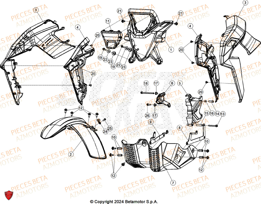 Carenages AZMOTORS PiÃ¨ces ALP 4.0 350 4T - 2025