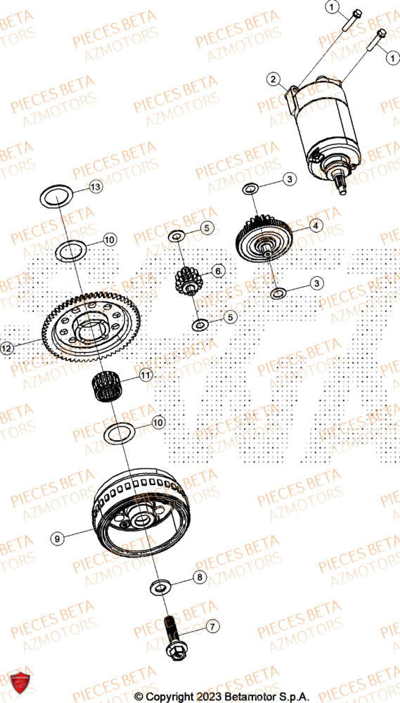 Demarreur AZMOTORS PiÃ¨ces ALP 4.0 350 4T - 2025
