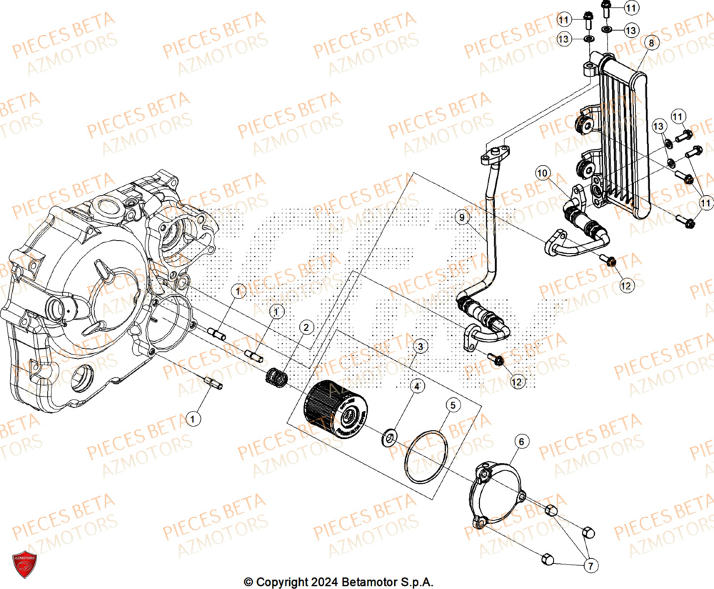 Filtre A Huile AZMOTORS PiÃ¨ces ALP 4.0 350 4T - 2025