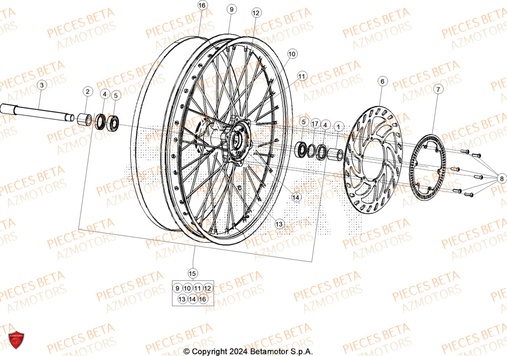 Roue Avant AZMOTORS PiÃ¨ces ALP 4.0 350 4T - 2025