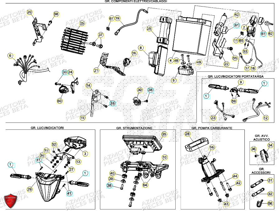 Batterie Systeme Electrique AZMOTORS PiÃ¨ces ALP 4.0 350 4T - 2024