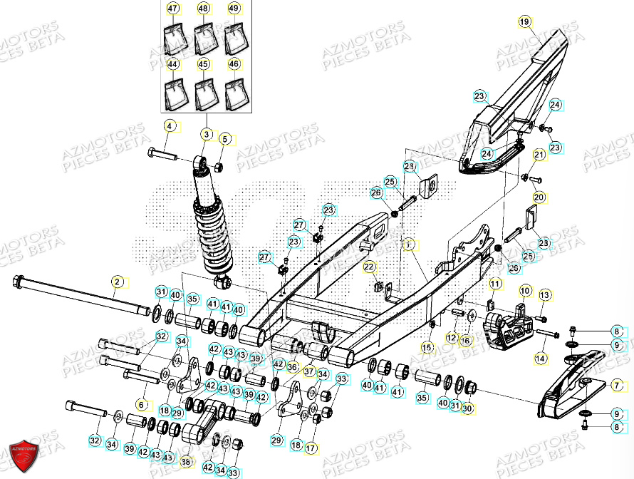 Bras Oscillant AZMOTORS PiÃ¨ces ALP 4.0 350 4T - 2024