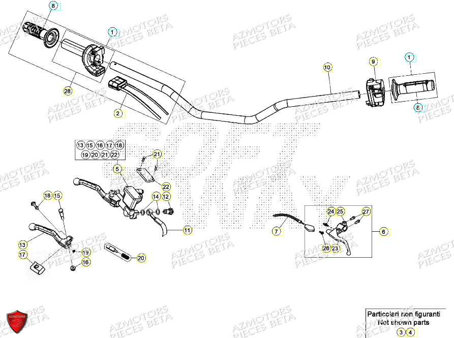 Commandes Guidon AZMOTORS PiÃ¨ces ALP 4.0 350 4T - 2024