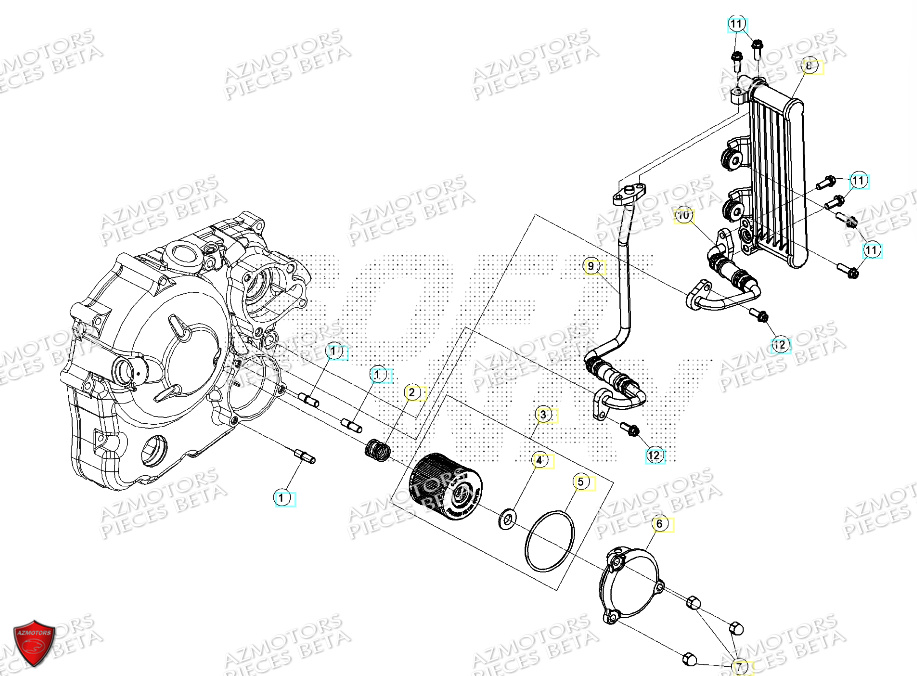 Radiateur D Huile Filtre A Huile AZMOTORS PiÃ¨ces ALP 4.0 350 4T - 2024