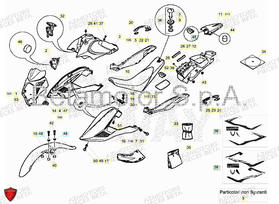 Carenages Reservoir Selle AZMOTORS PiÃ¨ces ALP 4.0 350 4T - 2018
