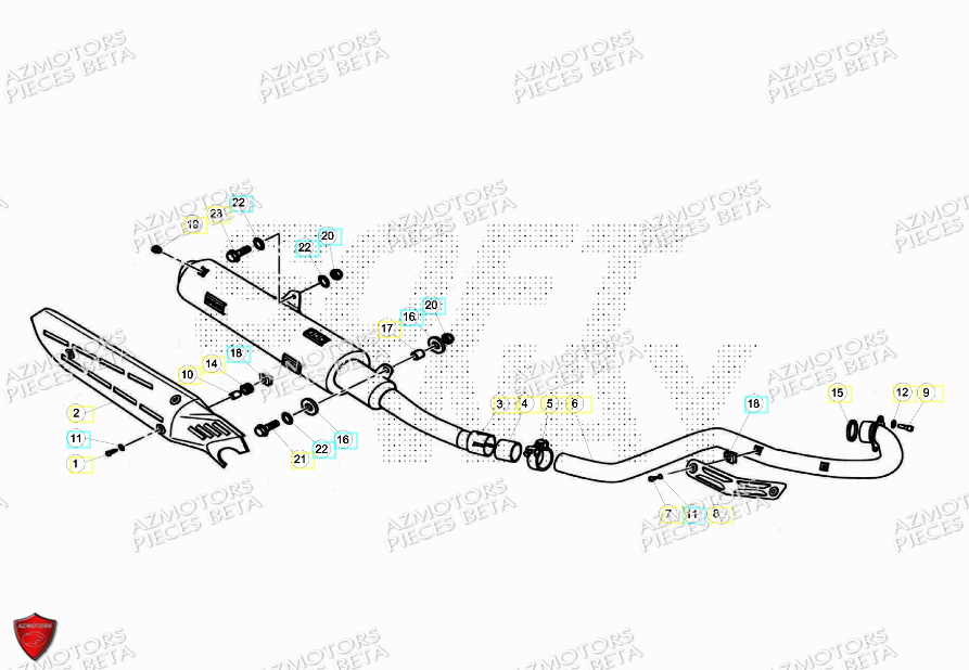 Echappement AZMOTORS PiÃ¨ces ALP 4.0 350 4T - 2018