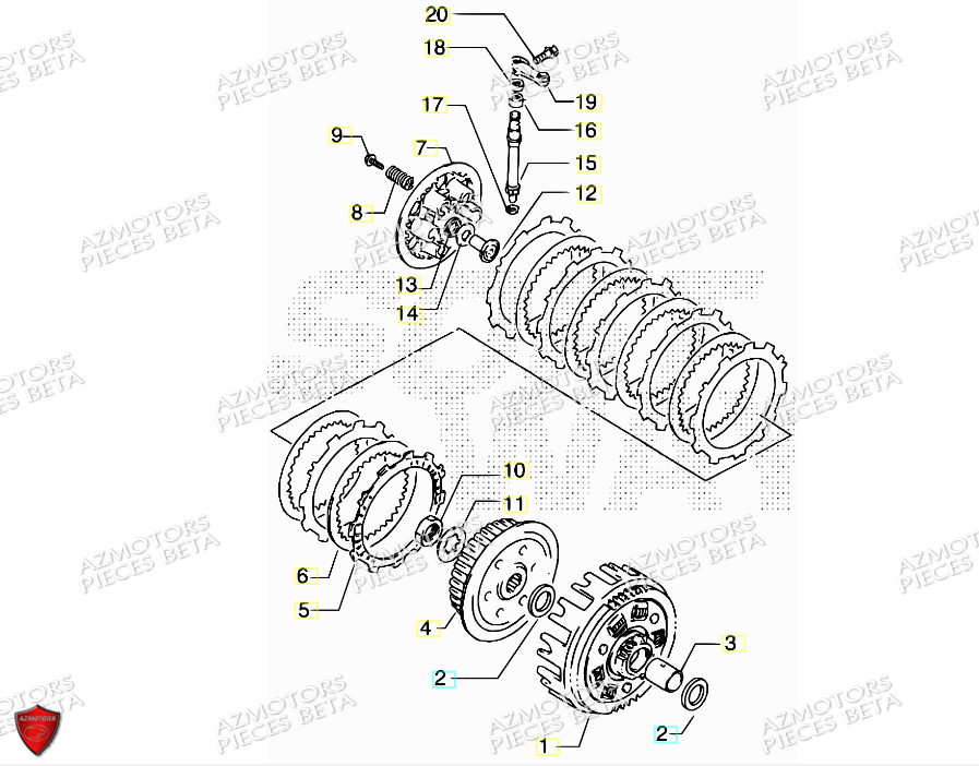 Embrayage AZMOTORS PiÃ¨ces ALP 4.0 350 4T - 2018