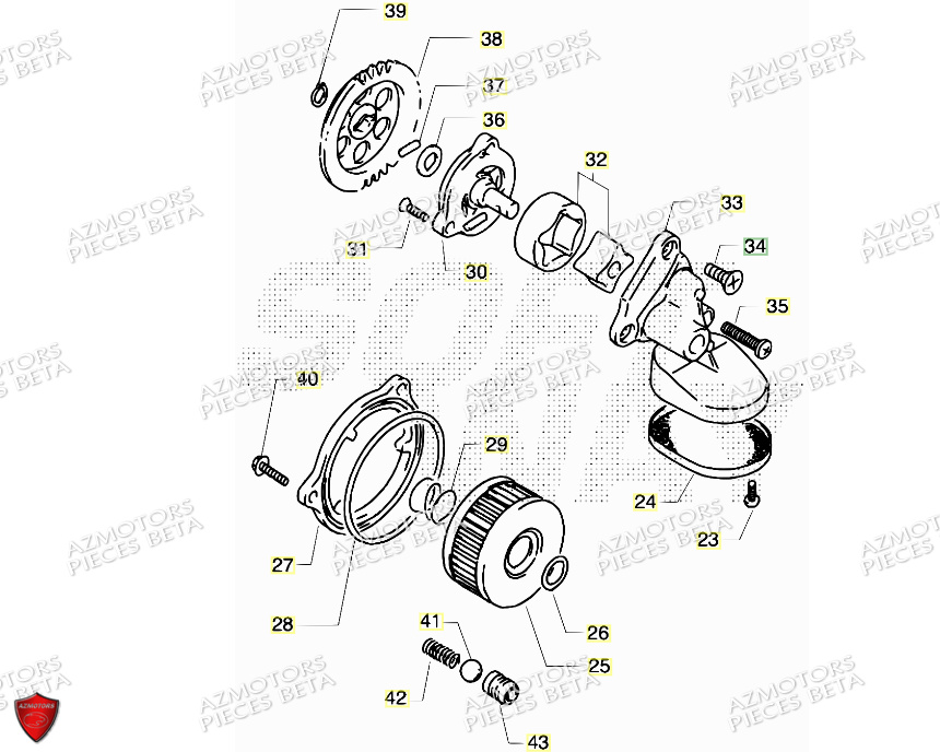Filtre A Huile Pompe A Huile AZMOTORS PiÃ¨ces ALP 4.0 350 4T - 2018