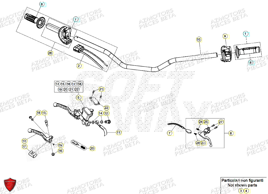 Commandes Guidon AZMOTORS PiÃ¨ces ALP X 350 4T 2024
