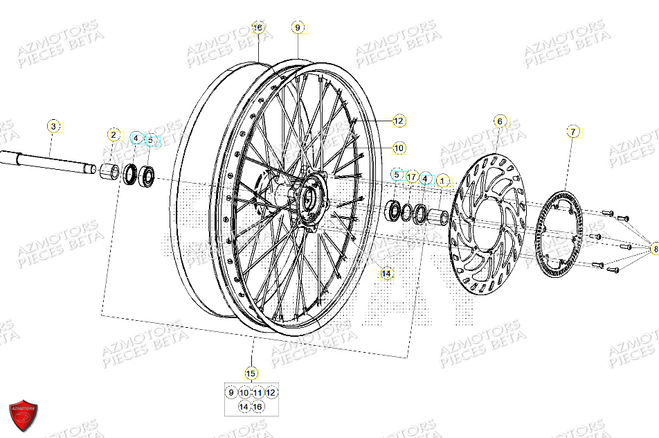 Roue Avant AZMOTORS PiÃ¨ces ALP X 350 4T 2024
