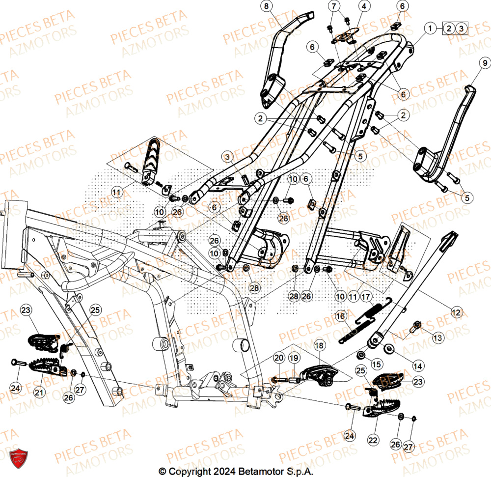 Accessoires Du Chassis AZMOTORS PiÃ¨ces ALP X 350 4T 2025
