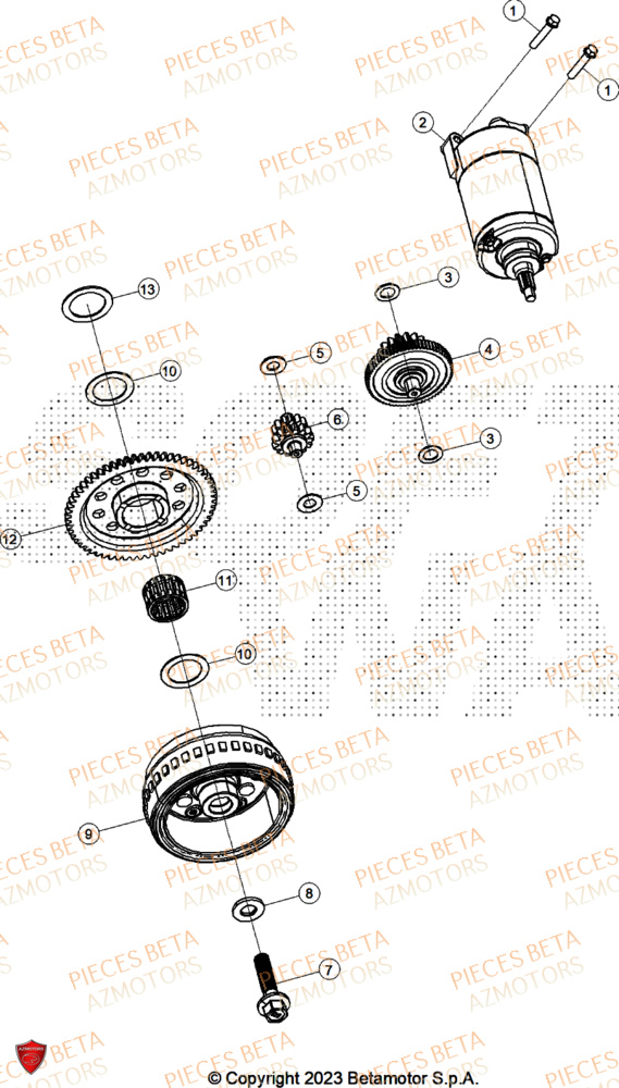 Demarreur AZMOTORS PiÃ¨ces ALP X 350 4T 2025
