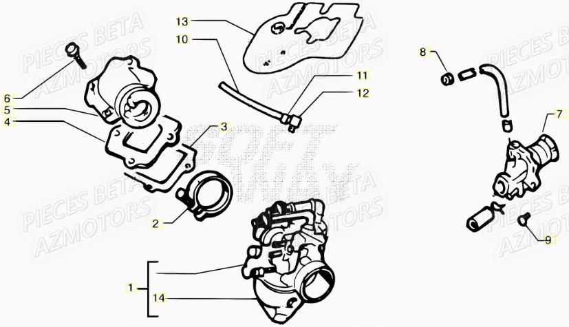Carburateur AZMOTORS PiÃ¨ces Scooter 50 ARK AIR 2007-2011