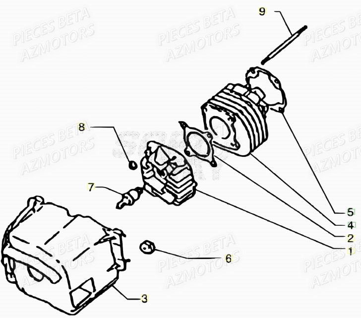 Cylindre AZMOTORS PiÃ¨ces Scooter 50 ARK AIR 2007-2011