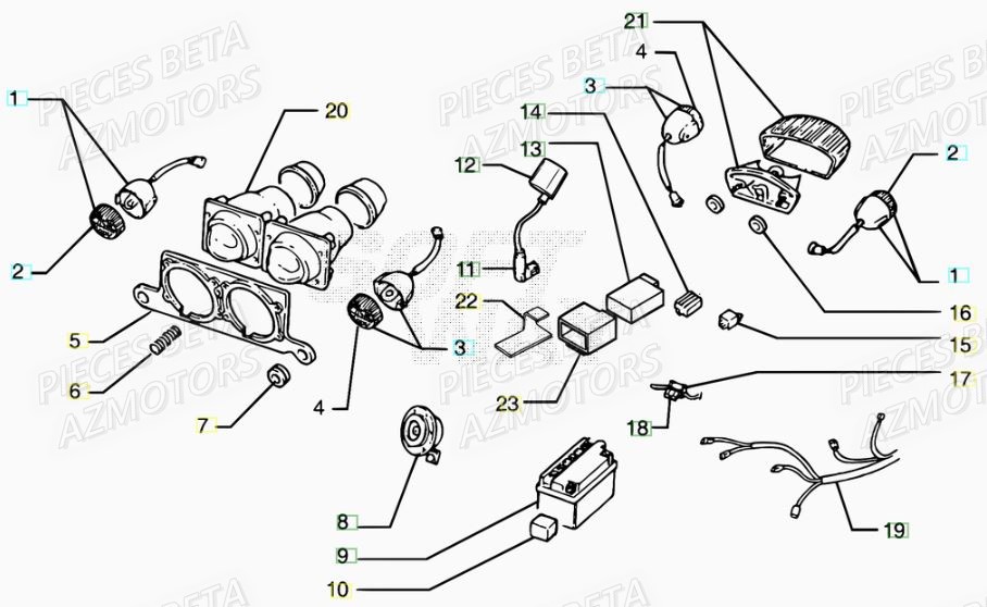 Equipement Electrique AZMOTORS PiÃ¨ces Scooter 50 ARK AIR 2007-2011