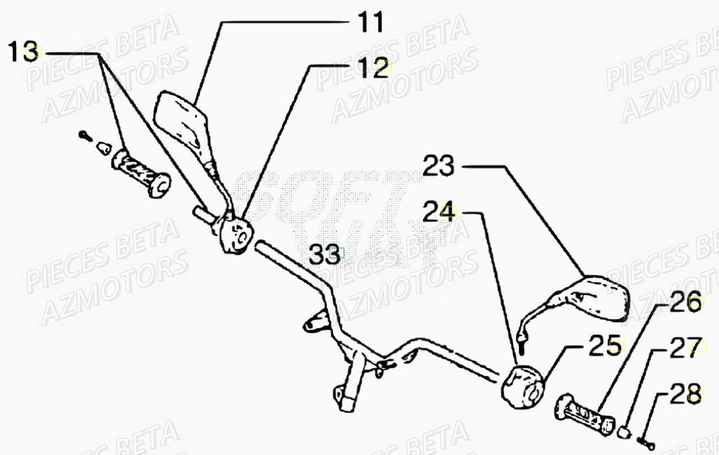 Guidon AZMOTORS PiÃ¨ces Scooter 50 ARK AIR 2007-2011