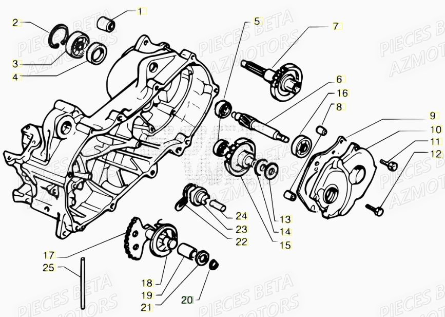 Transmission AZMOTORS PiÃ¨ces Scooter 50 ARK AIR 2007-2011