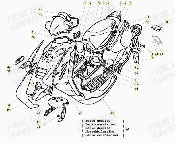 Carenages AZMOTORS PiÃ¨ces Scooter 50 ARK AIR 2013