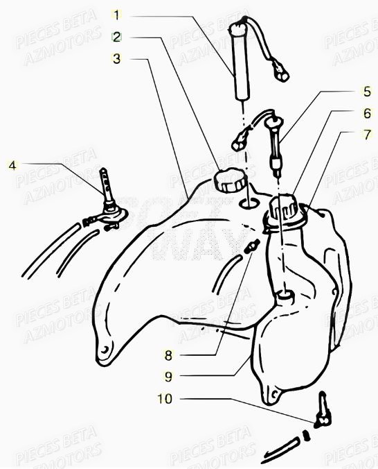 Reservoir AZMOTORS PiÃ¨ces Scooter 50 ARK LC 2007-2011