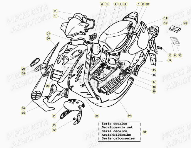 Carenages AZMOTORS PiÃ¨ces Scooter 50 ARK LC 2013