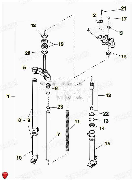 Fourche AZMOTORS PiÃ¨ces Alp 200cc [2007]