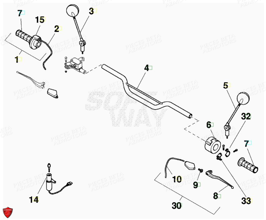 Guidon AZMOTORS PiÃ¨ces Alp 200cc [2007]