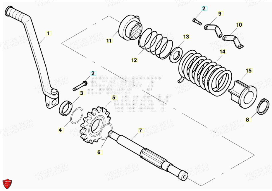 Kick Starter AZMOTORS PiÃ¨ces Alp 200cc [2007]