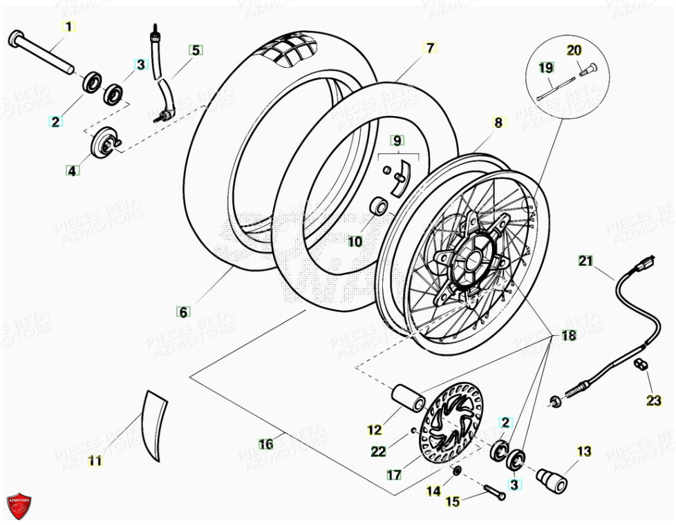 Roue Avant AZMOTORS PiÃ¨ces Alp 200cc [2007]